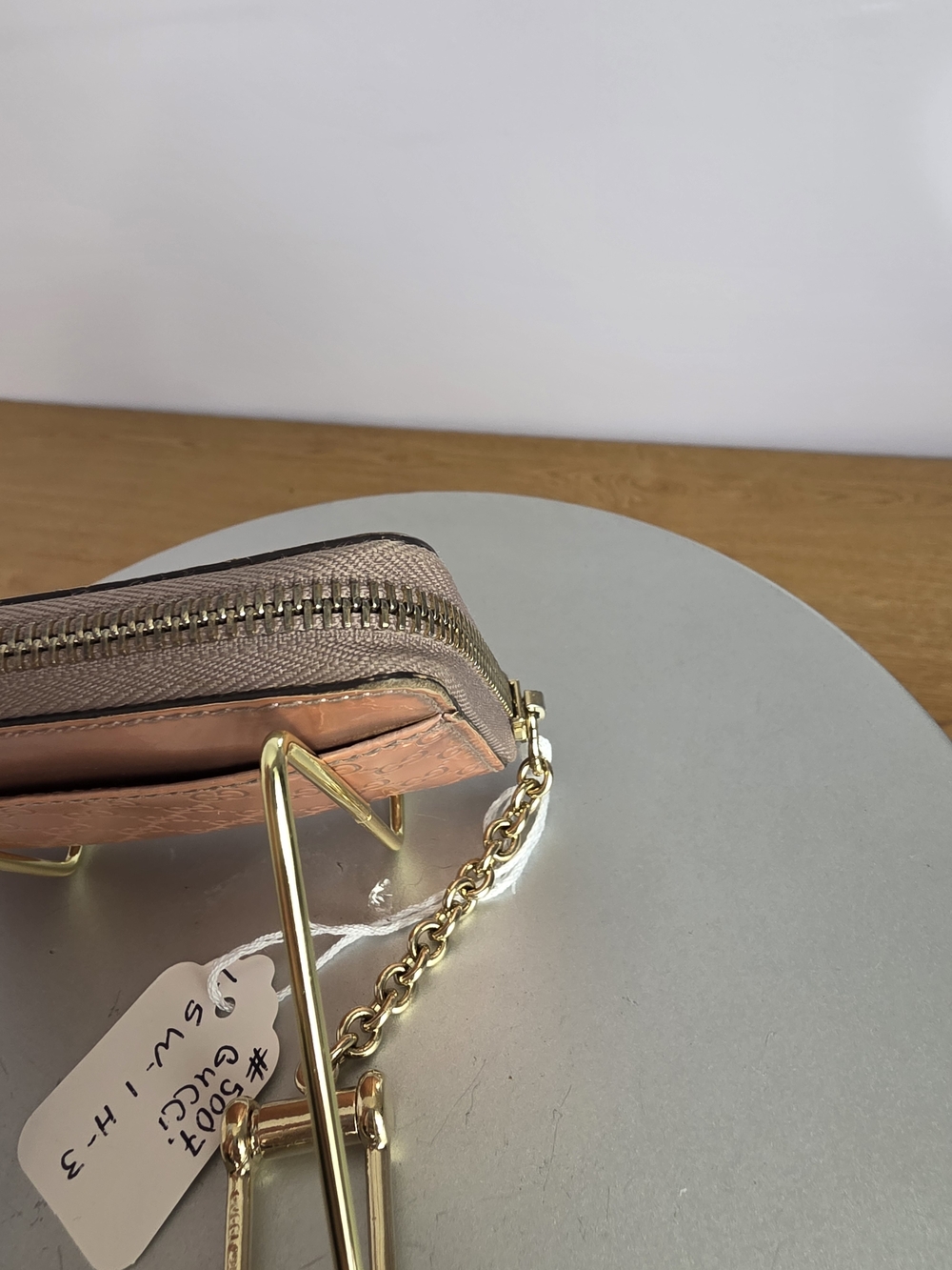 Gucci Rose Gold Metallic GG Zip Wallet - Picture 6 of 16